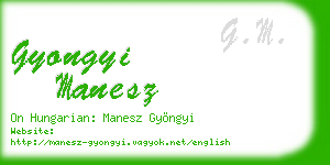 gyongyi manesz business card