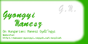 gyongyi manesz business card